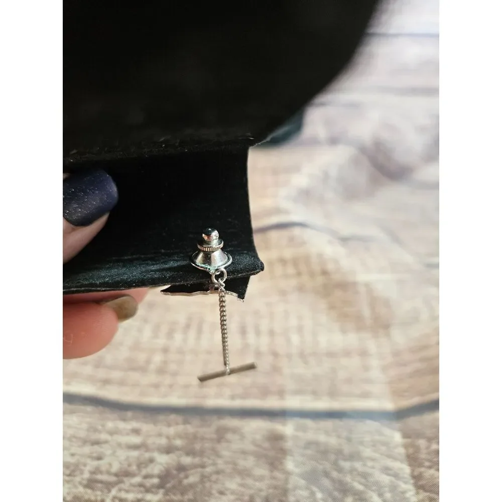 Ameican Flag Tie Pin with Button Chain